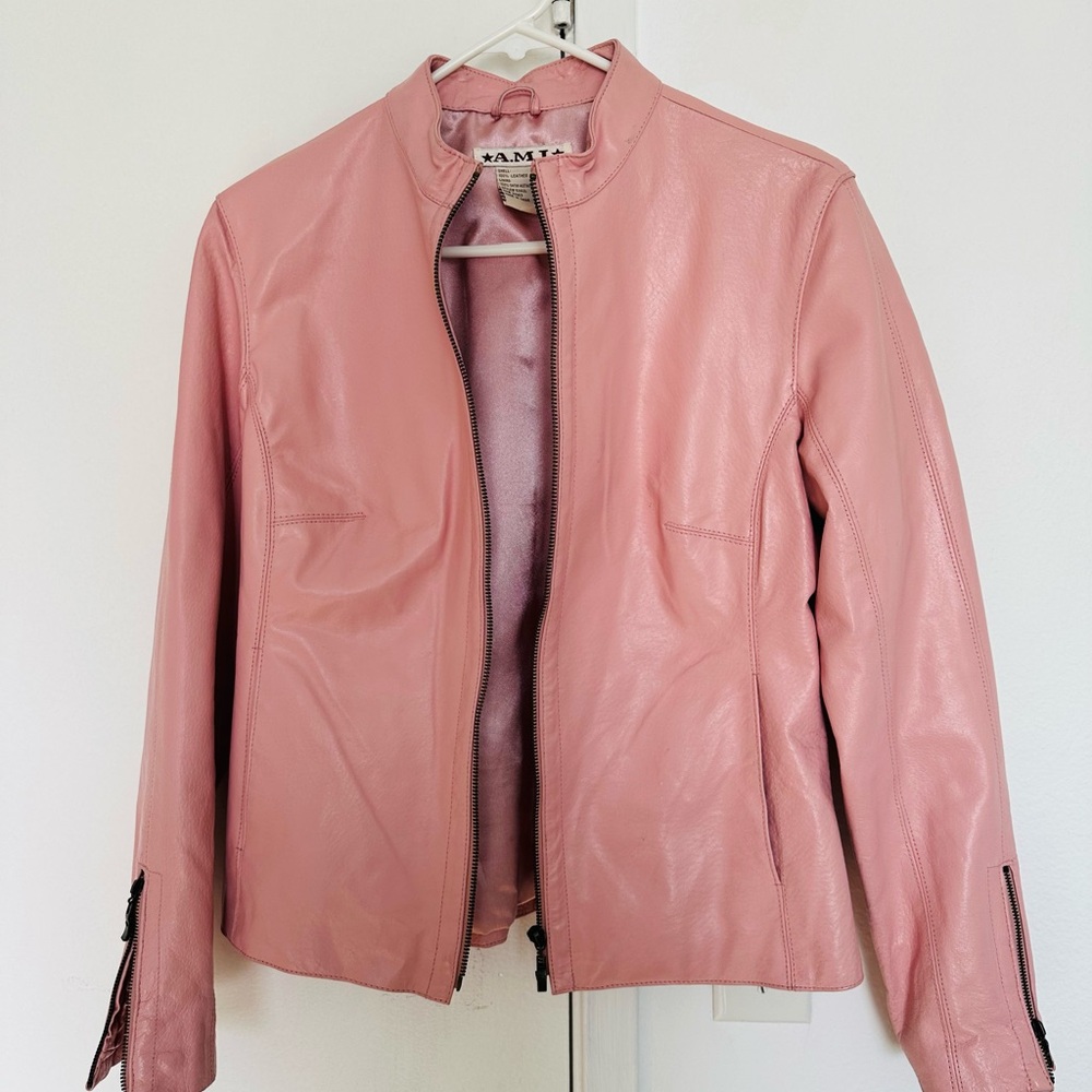 SAMYA Women's Pink Leather Jacket size M